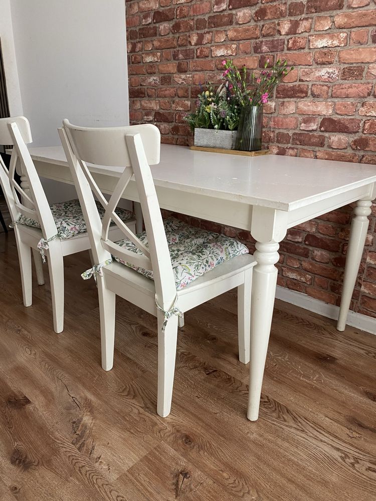 Stół ikea igatorp plus 4 krzesła