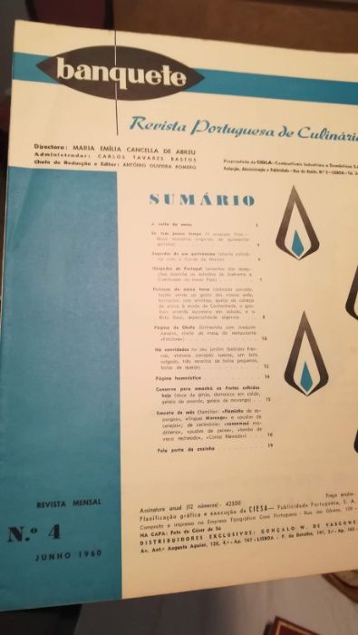Revista e culinária vintage "Banquete"