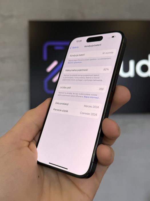 RATY 0% iPhone 15 Pro 128GB BATERIA 92% GWARANCJA 12 miesiecy!!!