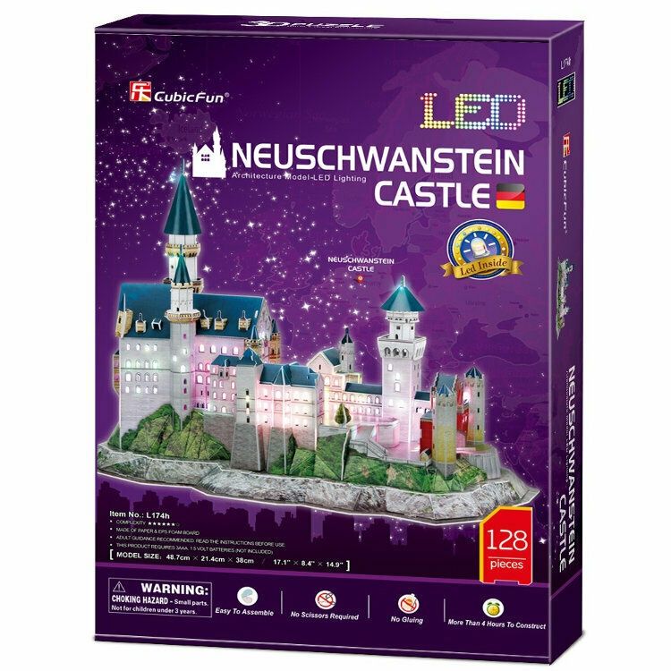 Zamek 3d neuschwanstein puzzle 128 nowy