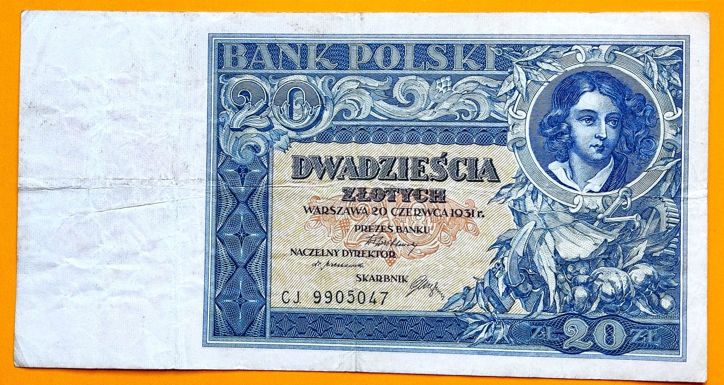 Banknot  20 złotych 1931 ser.CJ.