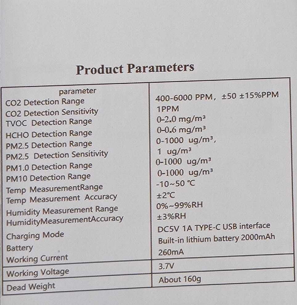 13 in1 WIFI Tester jakości powietrza