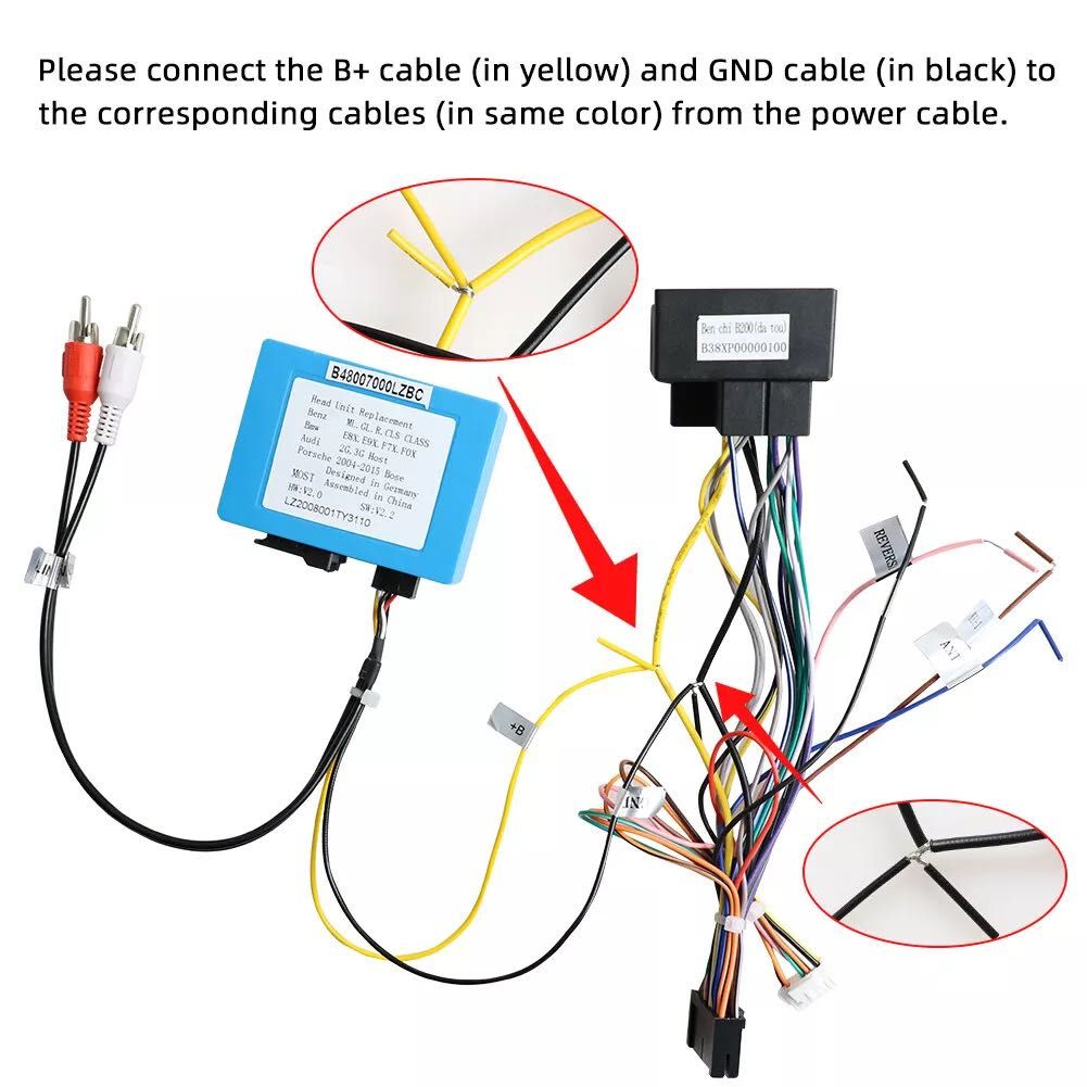 Caixa de decodificador de fibra ótica * Mercedes Benz e Porsche