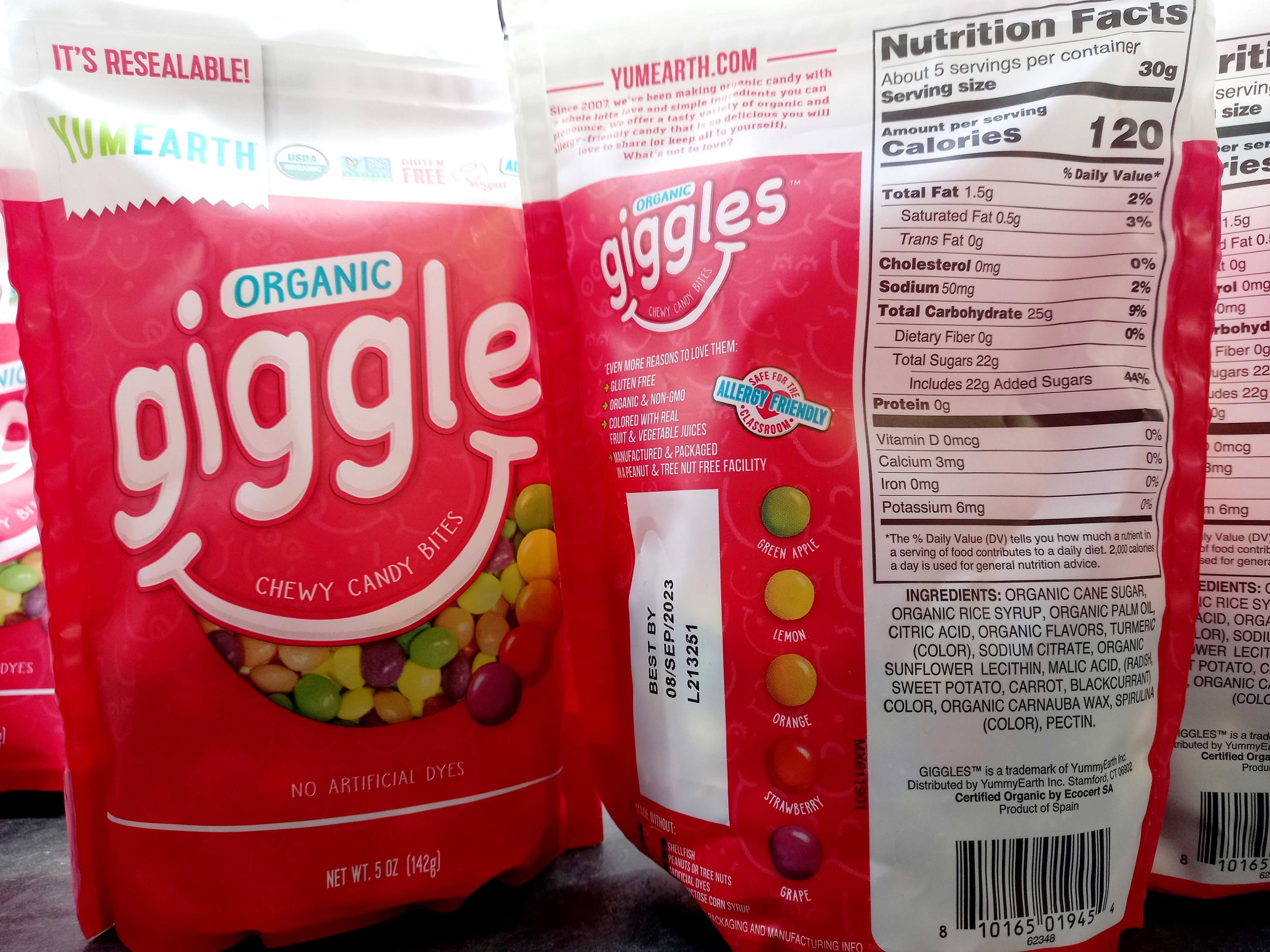 YumEarth, Organic Giggles (142г), органические жевательные конфеты