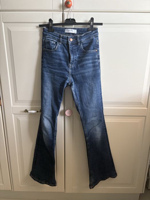 Jeansy wysoki stan flare rozm. 34