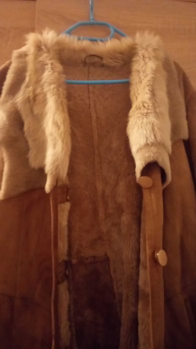 Дубленка натуральная женская длинная коричневая