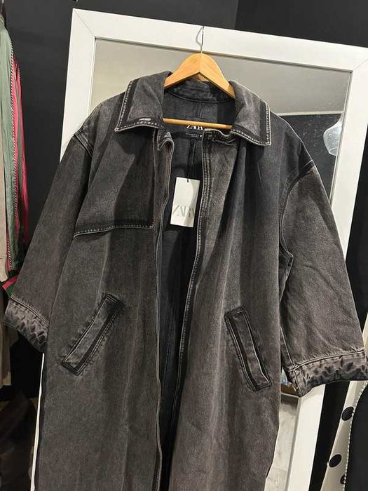 Plaszcz jeansowy Zara trencz xs/s oversize