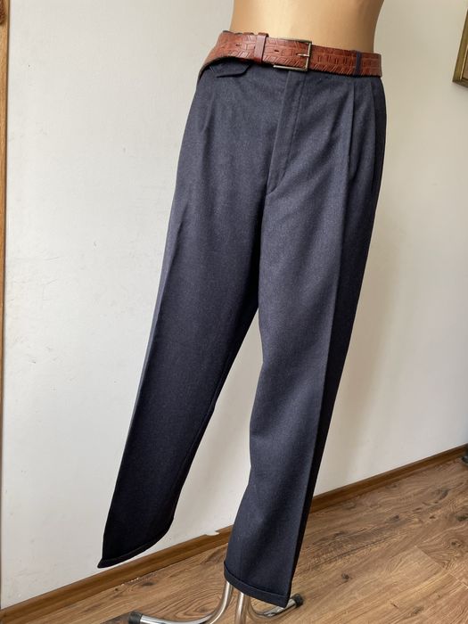 Zimowe spodnie męskie wełniane zakladkami 100% wełna Woolmark