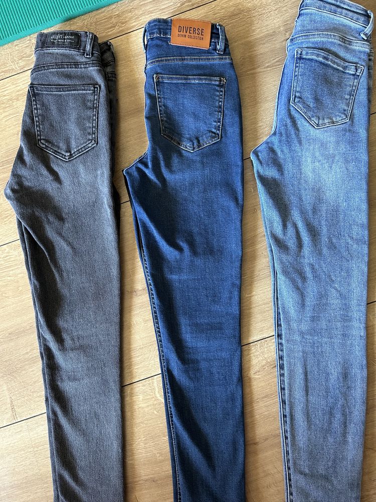 Spodnie wysoki stan, jeansy XS 34 dilvin okazja