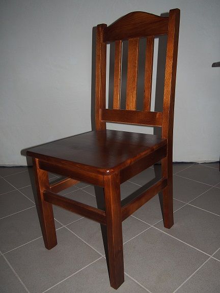 KOMPLET Stół (różne wymiary) + 4 krzesła, drewno sosnowe, kolor orzech
