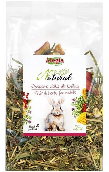 Zdrowa ziołowa mieszanka z dodatkiem owoców dla królików - Alegia 130g