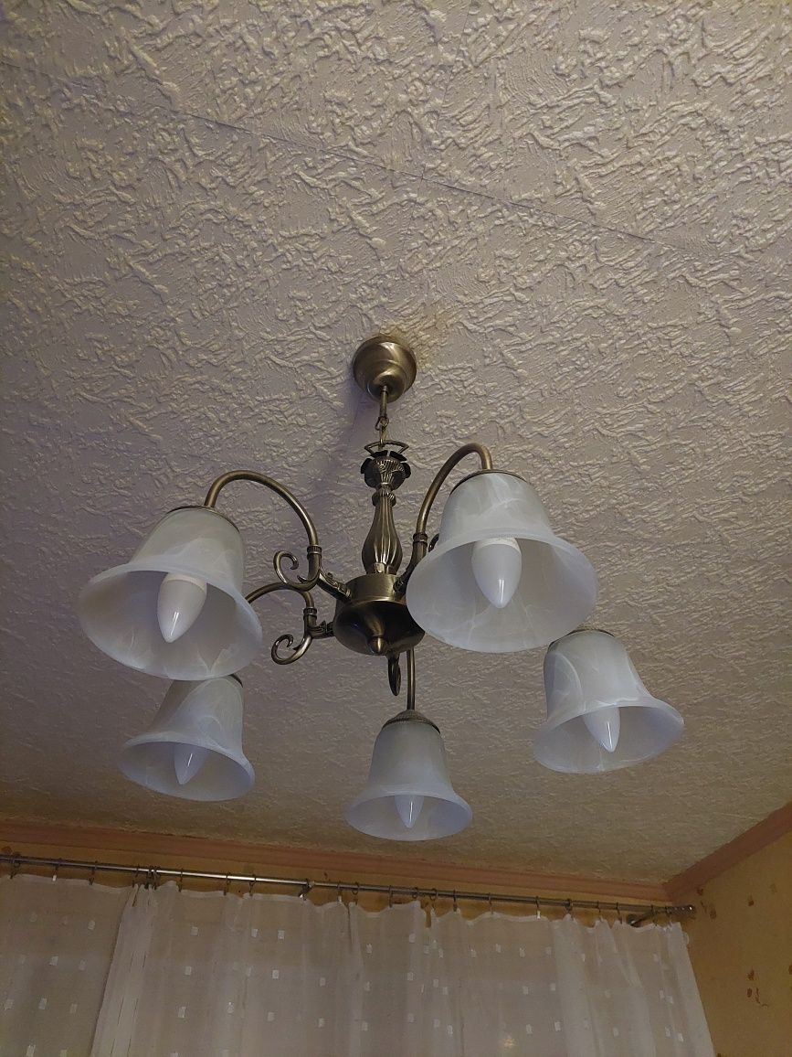 Żyrandol lampa pięcioramienny na żarówki led E14