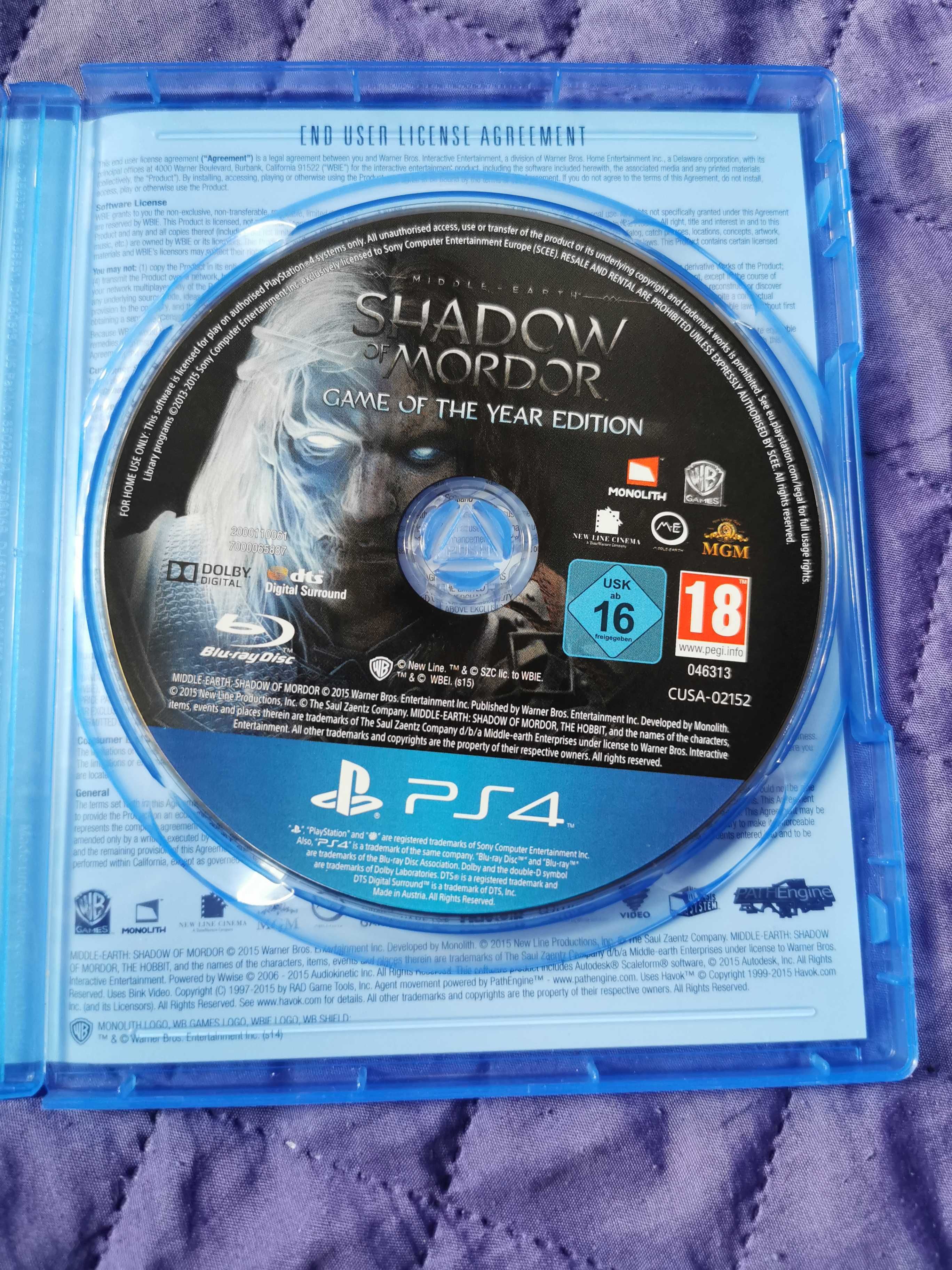 SHADOW OF MORDOR Game Of The Year - DLC - PL - PS4