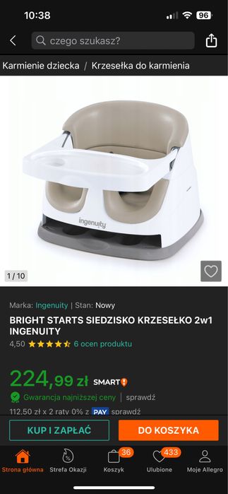 Siedzisko krzesełko igenuity 2w1