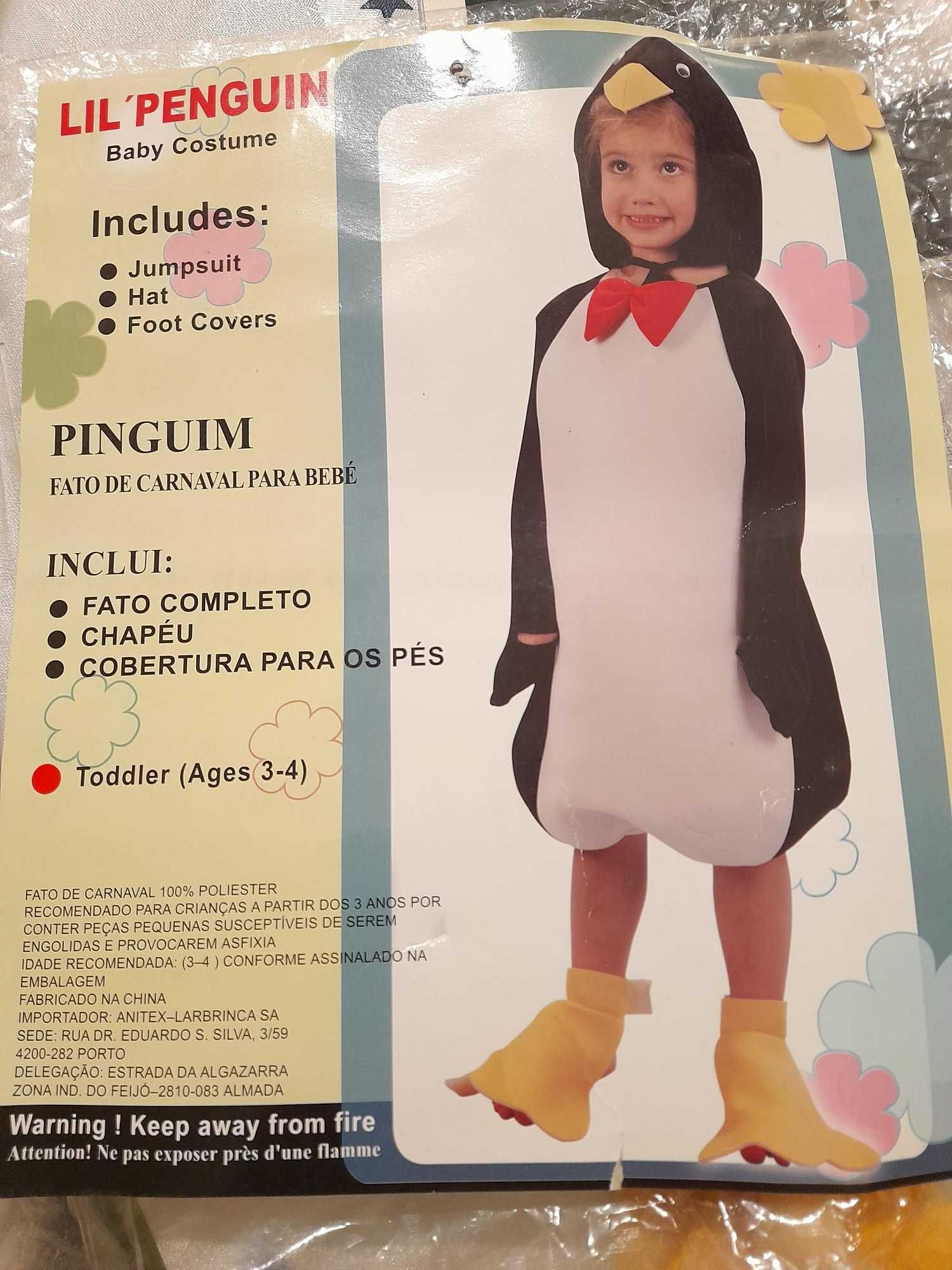 Fantasia de carnaval Pinguim 3 - 4 anos