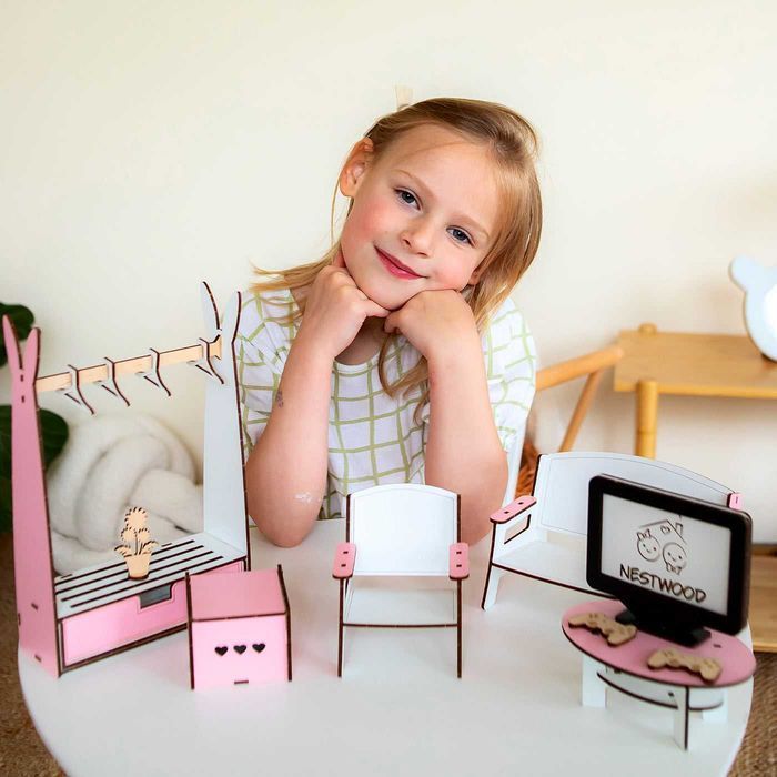 Метровий ляльковий будинок для Барбі Лол подарунок меблі кукольный дом