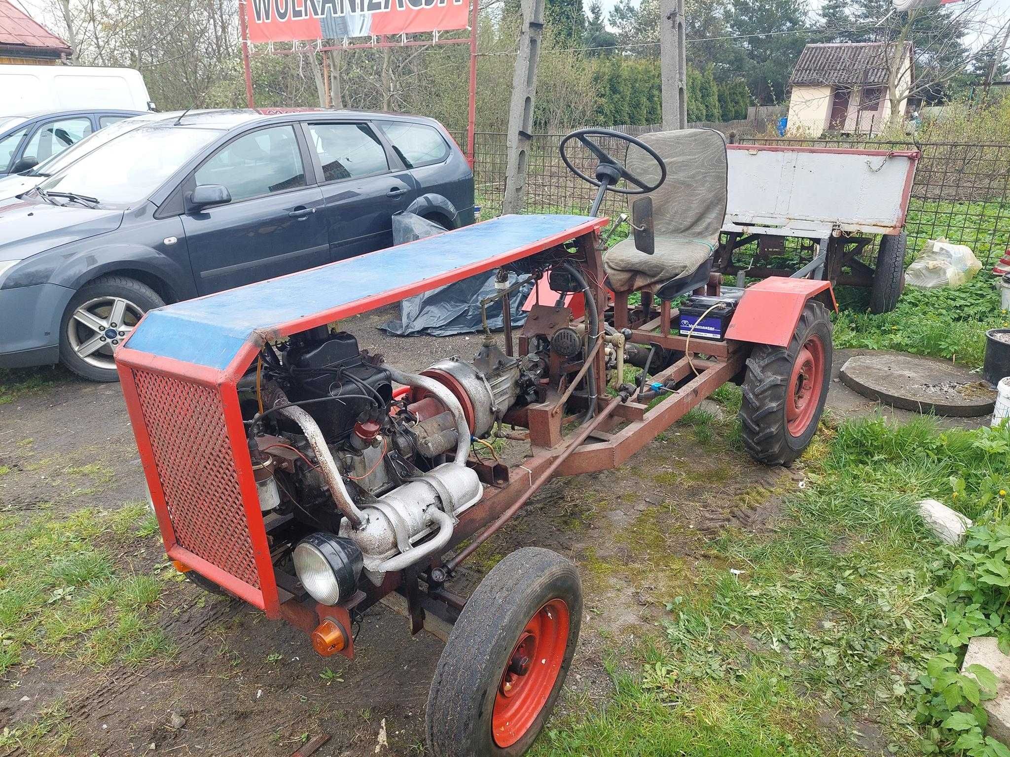 Zestaw Ciągnik +Przyczepa SAMORÓBKA Silnik Benzyna z 126p SILNY MOCNE!