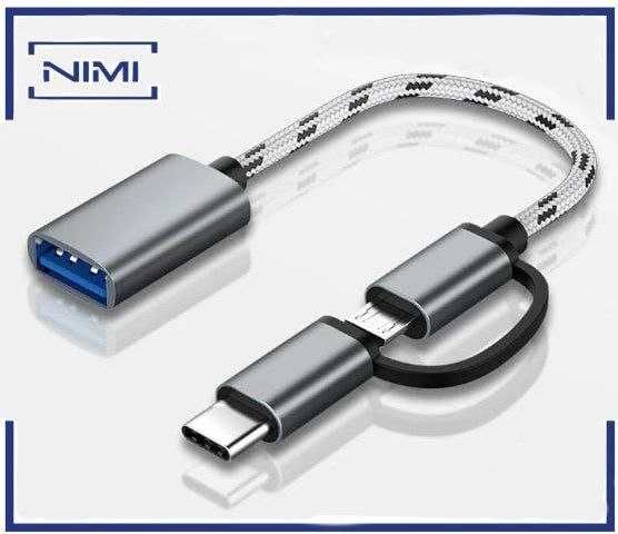 Переходник, адаптер OTG  2в1 Type C/microUSB для планшета,телефона