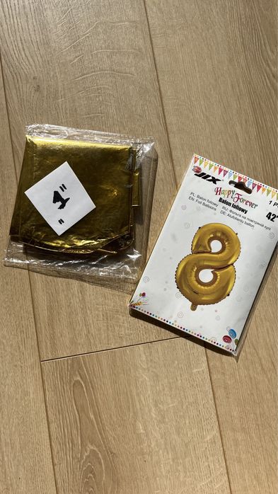 Duże złote balony cyfry 18 urodziny zestaw urodzinowy