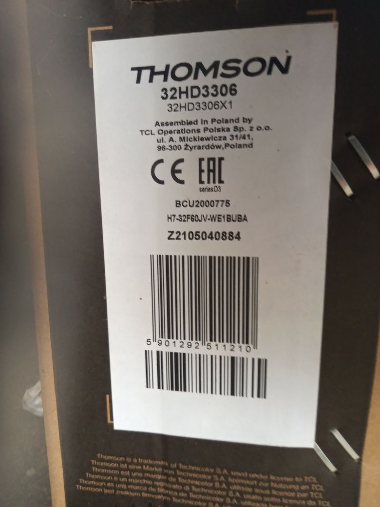 Tv telewizor Thomson 32HD3306 uszkodzony