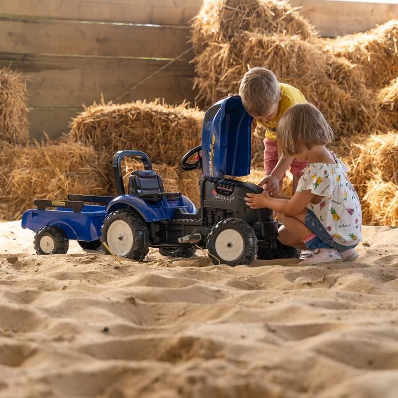 Traktor na Pedały New Holland Duży z Przyczepką + Otwierana Maska