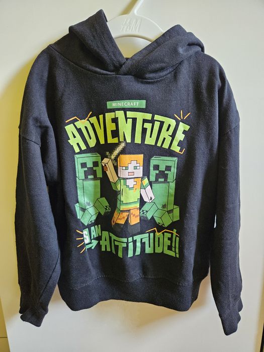 Czarna bluza z kapturem Minecraft 110-116