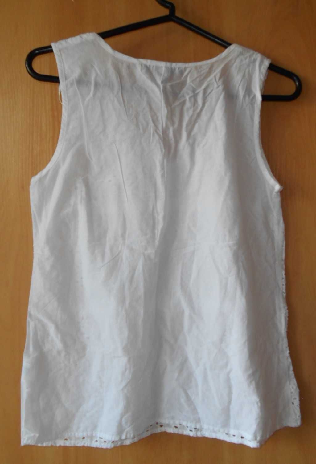 Біла блузка без рукавів прошва 44 розмір