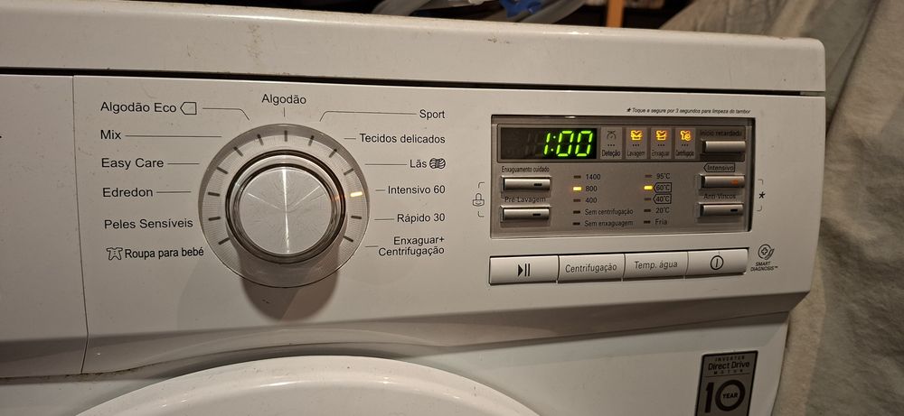 Máquina de lavar roupa LG F14B8TDA avariada