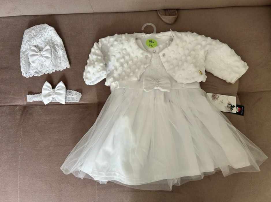 Sukienka do Chrztu z bolerkiem jak nowa , gratisy r 68
