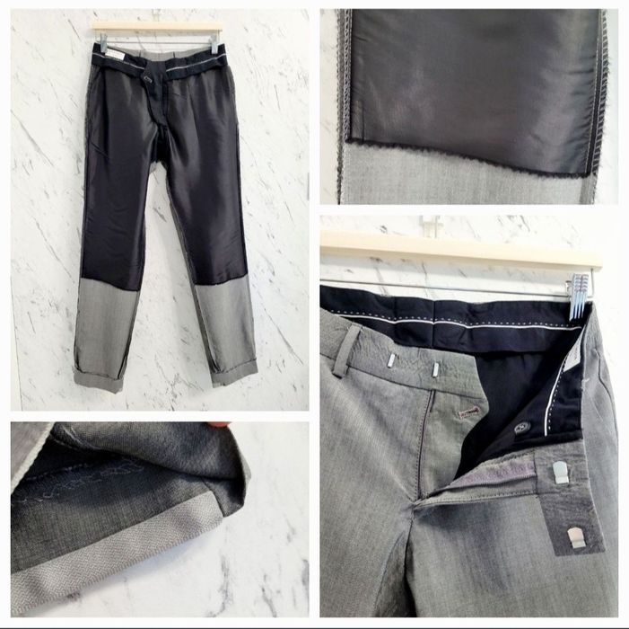 Wełniane eleganckie spodnie garniturowe premium