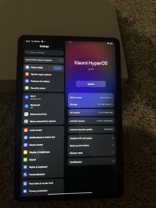 Xiaomi mi pad 6 6/128 бытий екран