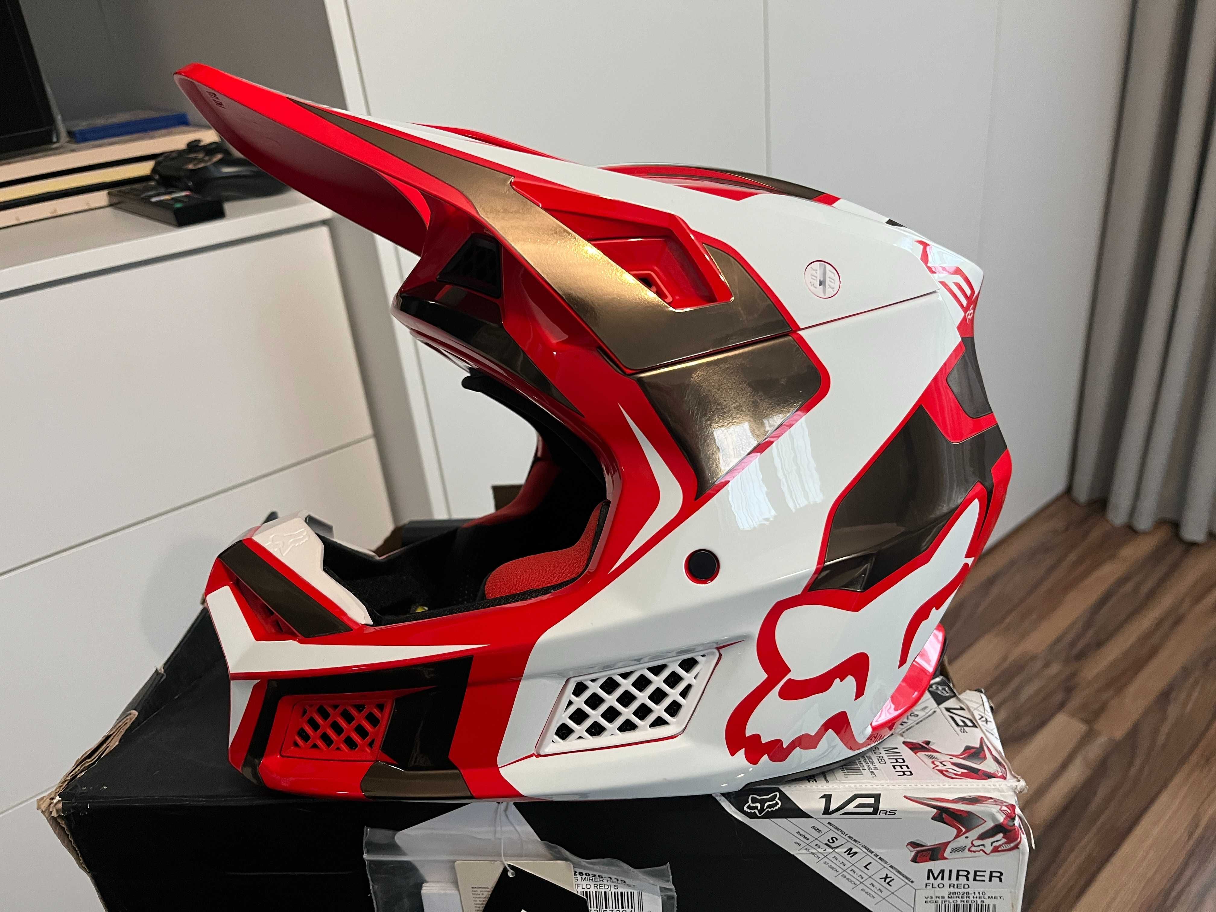 Kask FOX V3 RS Mirer Red MX (cross,quad,enduro,mtb) GWARANCJA