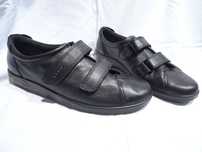 ECCO Soft r.42/27cm Buty skórzane na rzepy czarne damskie
