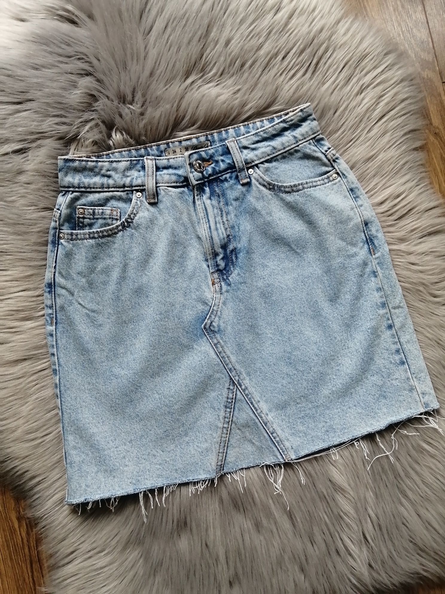 Spódnica jeansowa z wysokim stanem 34 XS Denim Co dzinsowa modna