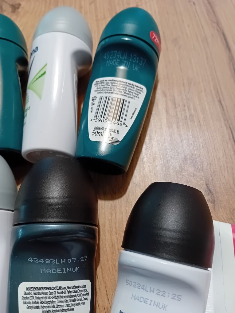 Dezodoranty rexona 5 sztuk- 43 zlotych