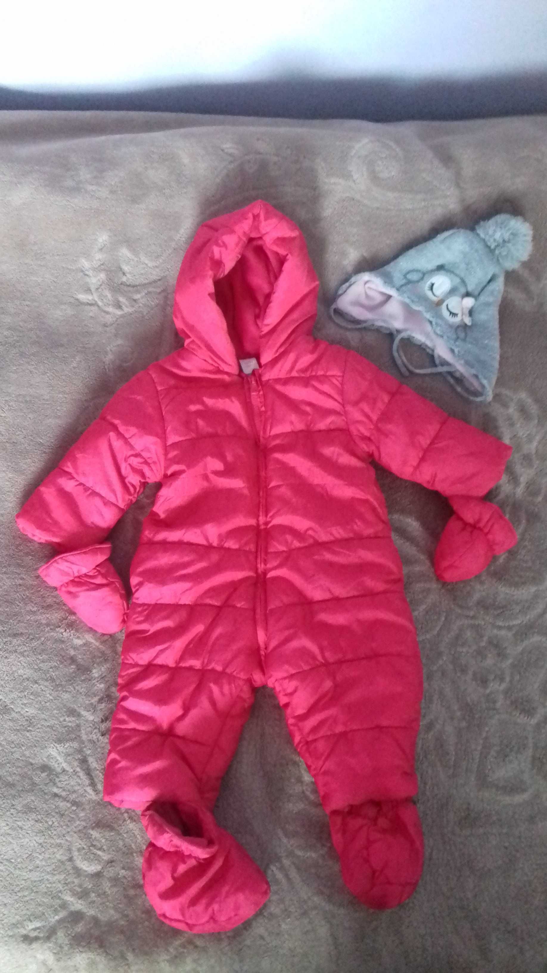 Kombinezon 74 zimowy C&A  czapka H&M gratis