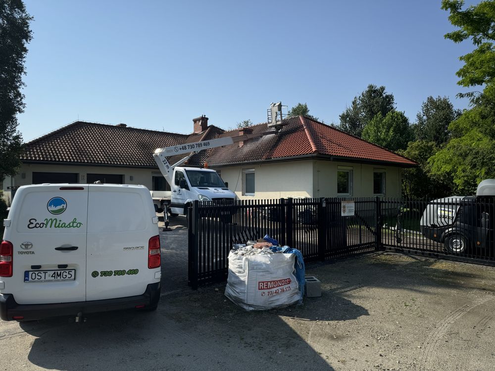 Czyszczenie,mycie dachu dachów, kostki brukowej elewacji