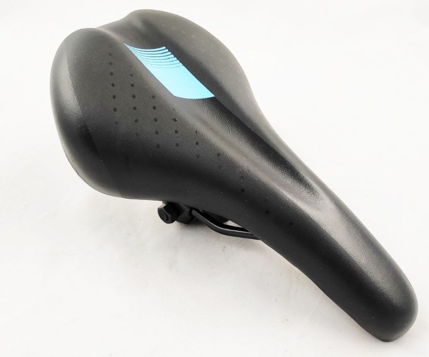 Super siodełko MTB JET SELLE czarne z niebieską wstawką - MIĘKKIE