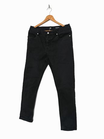 Spodnie jeansowe męskie z efektem sprania o kroju Slim Fit | H&M