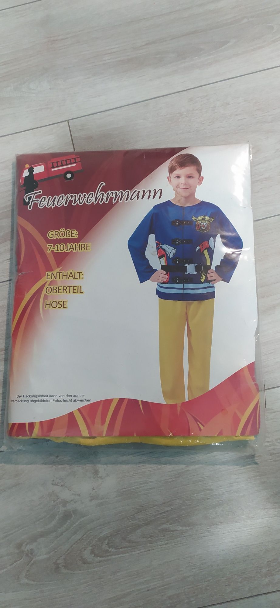 Straż sam pożarna strój karnawałowy 7/10 lat nowy
