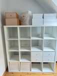 Regał Kallax Ikea biały z szufladkami 4x4