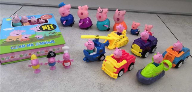 Świnka Peppa pojazdy, figurki, książeczka