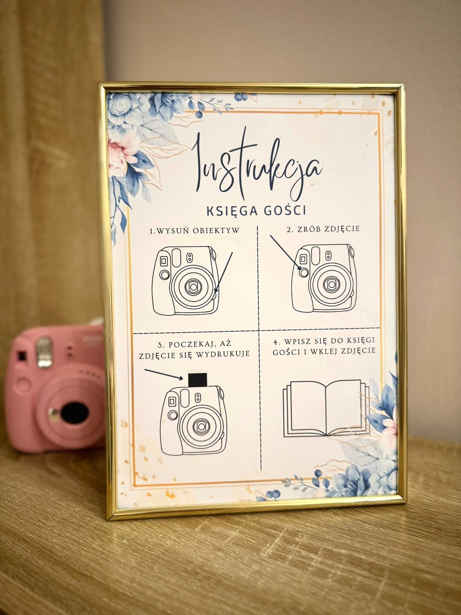 Instrukcja księga gości instax wesele komunia święta  [bez ramki]