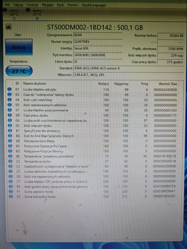 Dysk twardy 3,5 HDD 500GB Seagate 7200