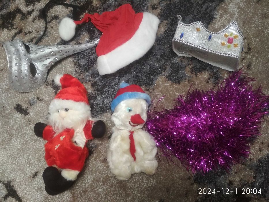 Дід дед мороз сніговик снеговик з карманчиком для подарунків,маска,інш