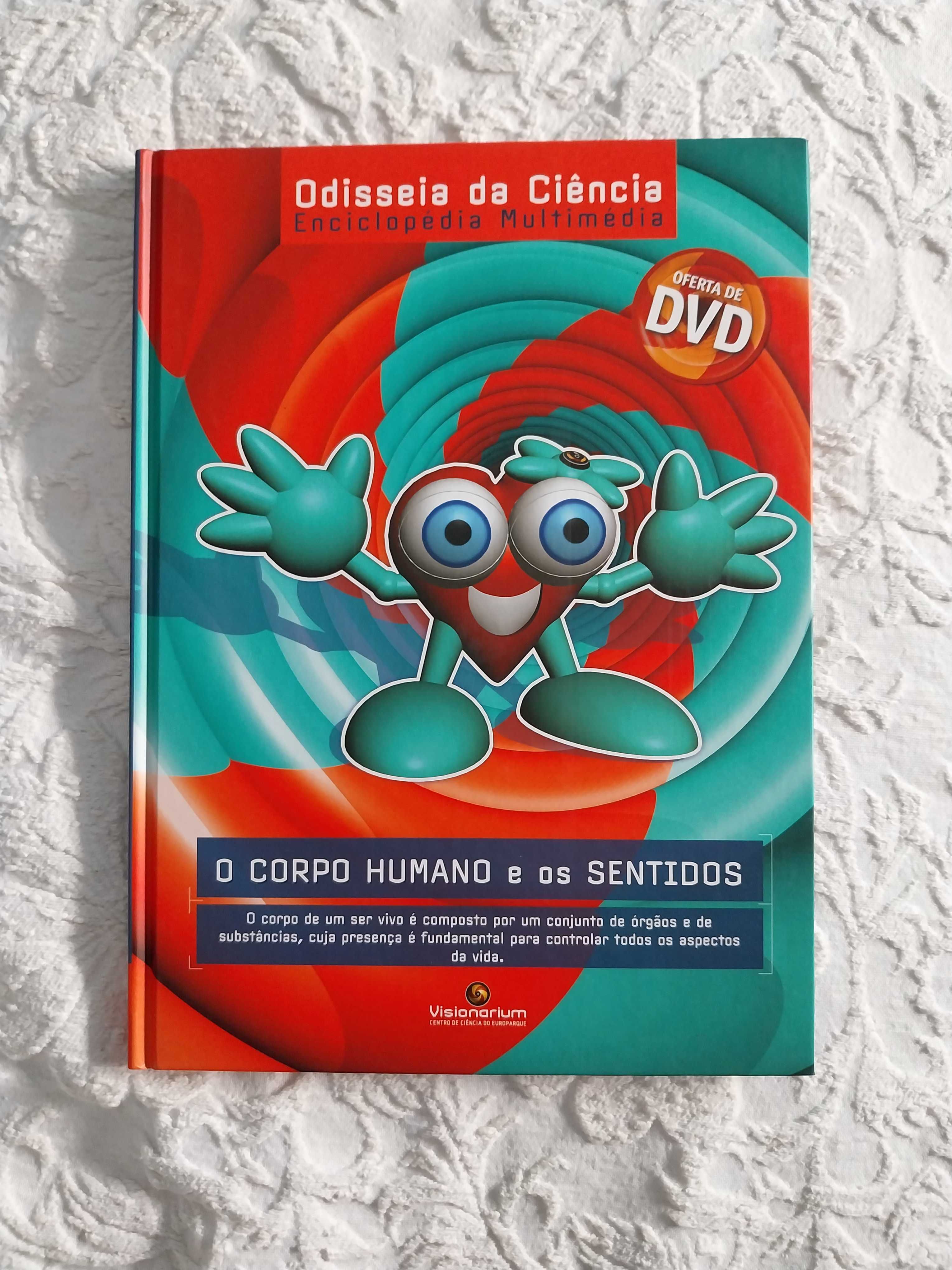Livro didático  "O Corpo Humano e os Sentidos", com DVD
