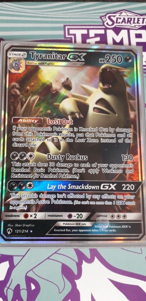 Karta Pokemon Tcg Sun&Moon Lost Thunder Tyranitar GX 121/214