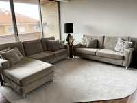 Conjunto de 2 sofas com chaise longue