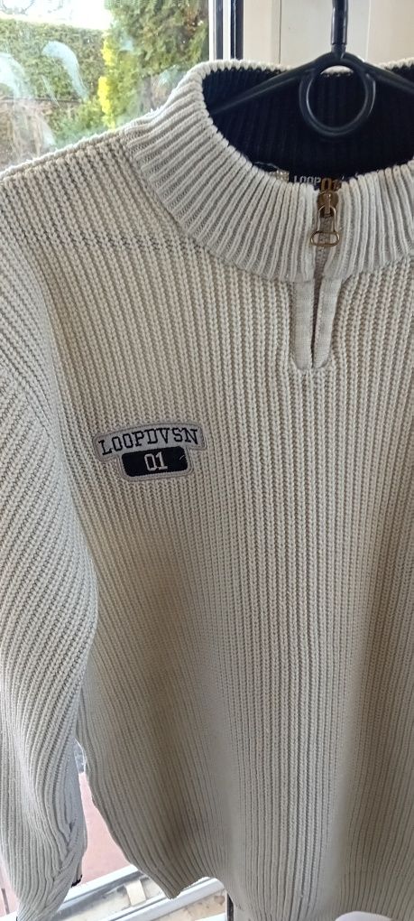 Sweter kremowy LoopDivision 01 rozmiar S
