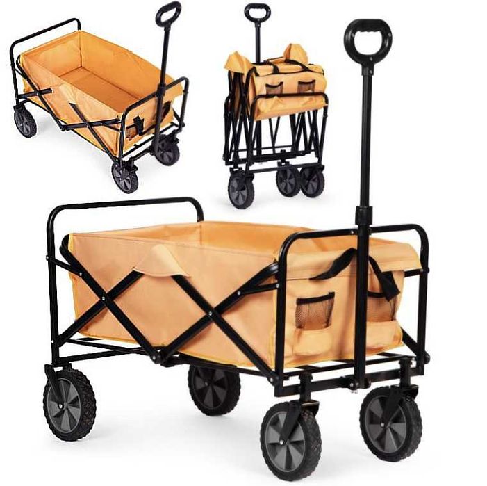 NOWY Wózek Transportowy Kemingowy Składany Duży Wózek Ogrodowy Plażowy